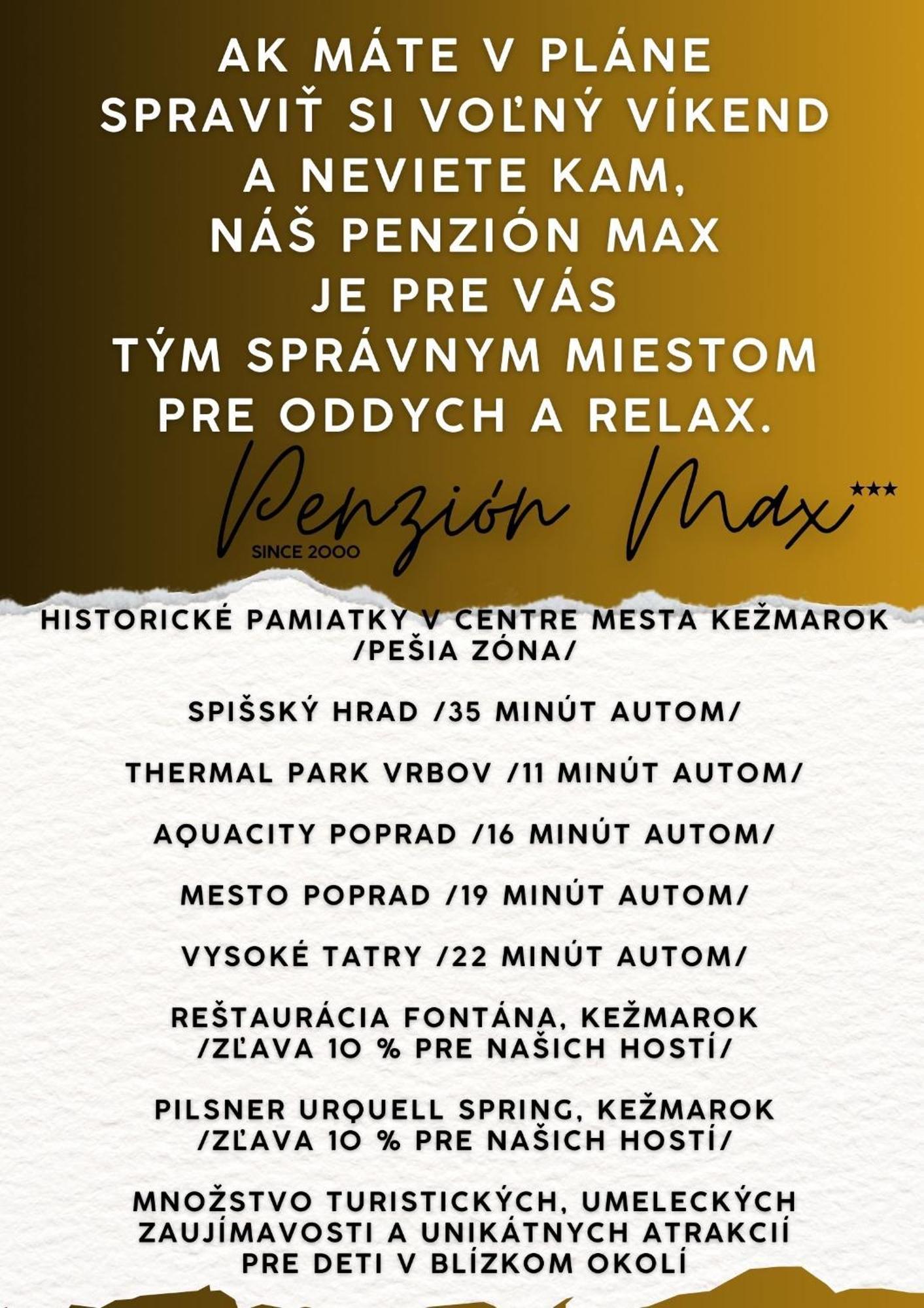Penzion Max Kežmarok Buitenkant foto